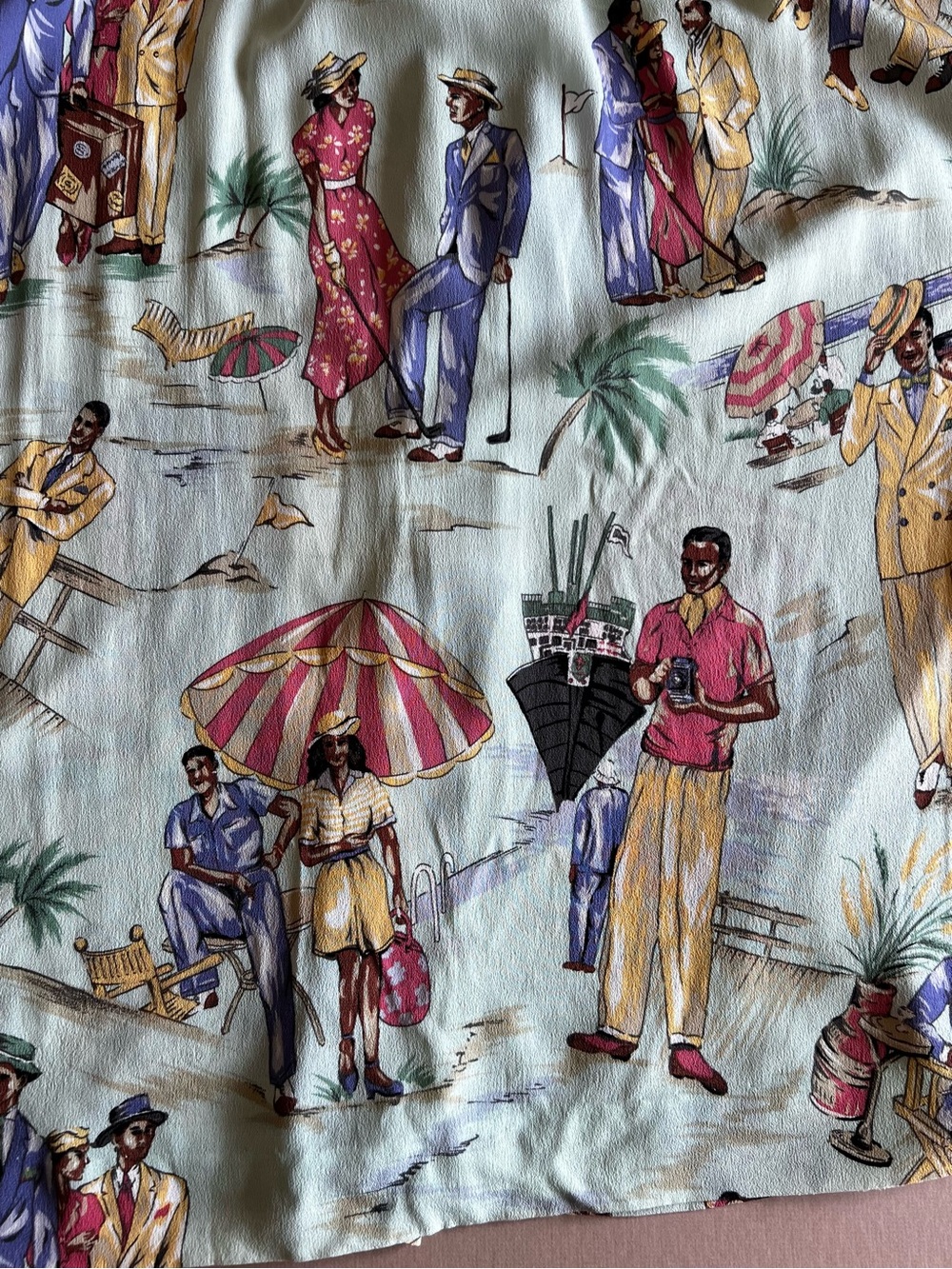 Vintage 90s J.G. Hook Rayon Resort Novelty Print Skirt 14 - Picture 5 of 15